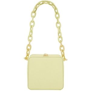 the Volon Lime Leather Cube Chain Bag